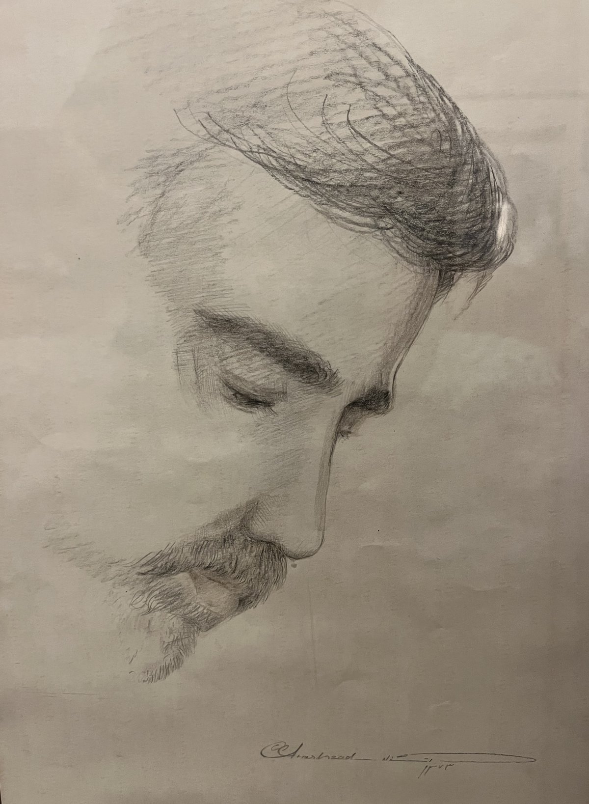 Drawn portrait of Dr. Bahram Ghadiri Khamjani